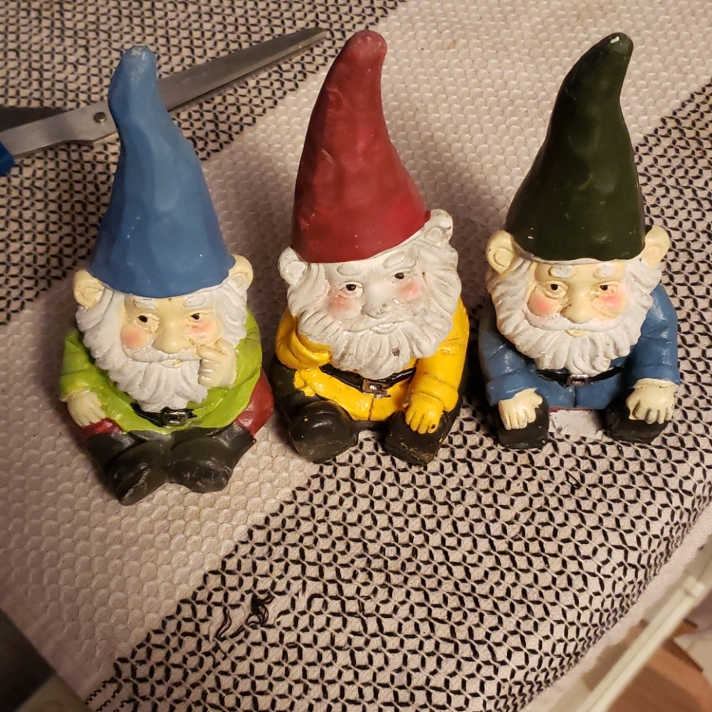 Lot of Ceramic Garden Gnomes!! (3)